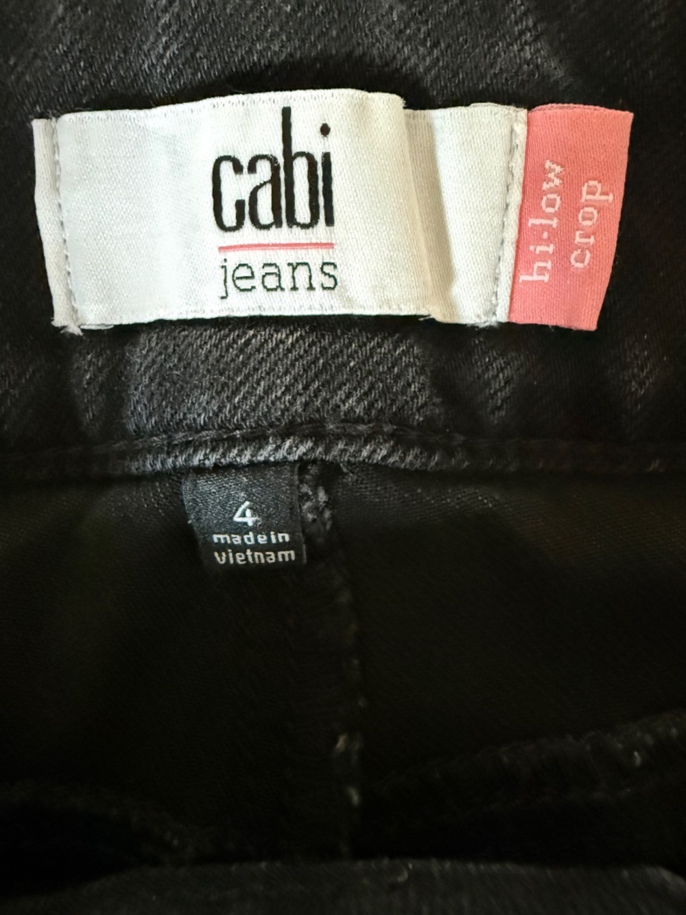 CAbi Black Hi-Low Crop Jeans Size 4 Stretch Denim EUC - Picture 3 of 10